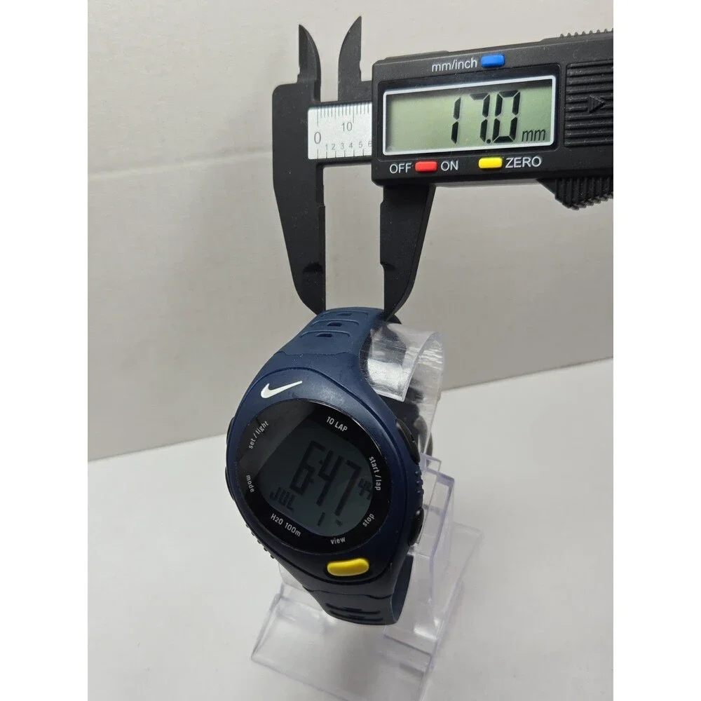 Nike Triax Speed 10 Bowerman WR0125 Blue Digital Watch 100M New Battery Y2K Rare